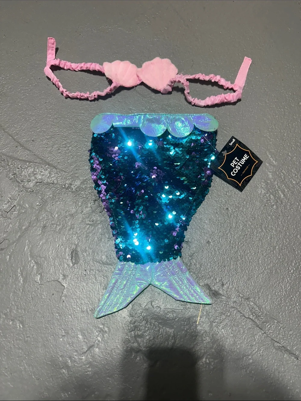 Mermaid Sequin Dog Costume - Blue & Pink